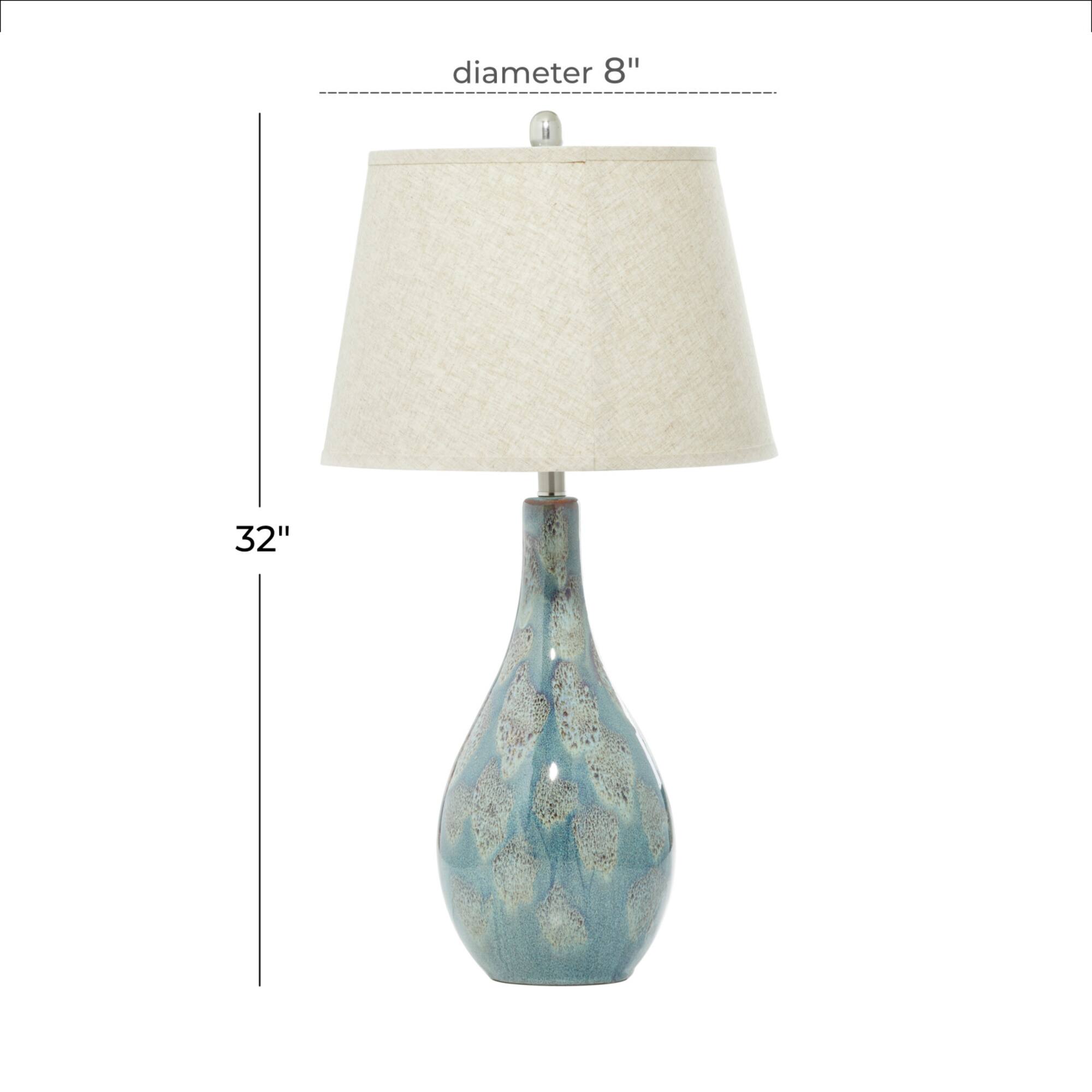 32" Turquoise Ceramic Coastal Table Lamp, 2ct.